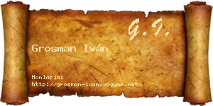 Grosman Iván névjegykártya